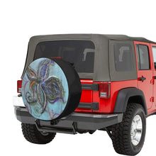 Load image into Gallery viewer, Graffiti Flower Blue 34 Inch Spare Tire Cover