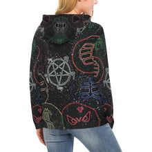 Load image into Gallery viewer, Dante's Inferno Glowing All Over Print Hoodie for Women (USA Size) (Model H13)