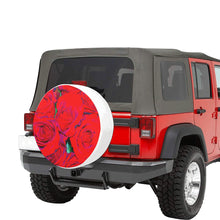 Load image into Gallery viewer, Rose Bouquet Flower Red 30 Inch Spare Tire Cover