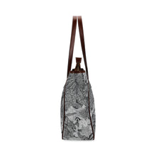 Load image into Gallery viewer, Pleasantly Paisley Black and White Classic Tote Bag (Model 1644)
