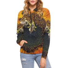 Load image into Gallery viewer, Busy Bee Sunflower All Over Print Hoodie for Women (USA Size) (Model H13)