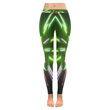 Load image into Gallery viewer, Fireworks Burst Green Low Rise Leggings (Invisible Stitch) (Model L05)