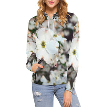 Load image into Gallery viewer, Arkansas Dogwood Flower All Over Print Hoodie (for Women)