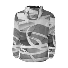 Load image into Gallery viewer, Abstract Circles Black and White All Over Print Quilted Windbreaker for Men (Model H35)