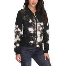 Load image into Gallery viewer, Fireworks Flower All Over Print Bomber Jacket for Women (Model H36)