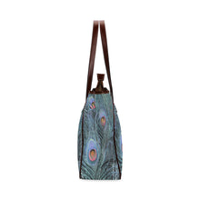 Load image into Gallery viewer, Peacock Feathers Blue Classic Tote Bag (Model 1644)