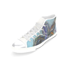 Load image into Gallery viewer, Graffiti Flower Blue Women's Classic High Top Canvas Shoes (Model 017)