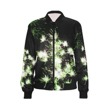 Load image into Gallery viewer, Fireworks Flower Green All Over Print Bomber Jacket for Women (Model H36)