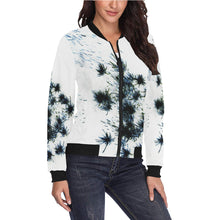 Load image into Gallery viewer, Fireworks Flower Negative All Over Print Bomber Jacket for Women (Model H36)