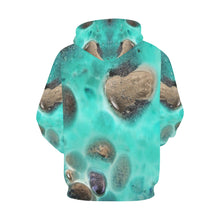 Load image into Gallery viewer, Puddle of Love Aqua All Over Print Hoodie for Women (USA Size) (Model H13)
