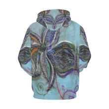 Load image into Gallery viewer, Graffiti Flower Blue All Over Print Hoodie (for Women)