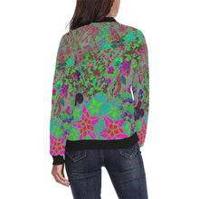 Load image into Gallery viewer, Holiday Paisley Aqua All Over Print Bomber Jacket for Women (Model H36)