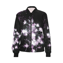 Load image into Gallery viewer, Fireworks Flower Purple All Over Print Bomber Jacket for Women (Model H36)