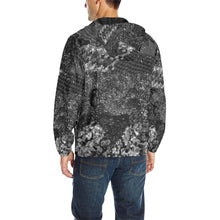 Load image into Gallery viewer, Dark Paisley Black and White All Over Print Quilted Windbreaker for Men (Model H35)