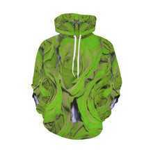Load image into Gallery viewer, Rose Bouquet Flower Green All Over Print Hoodie for Women (USA Size) (Model H13)