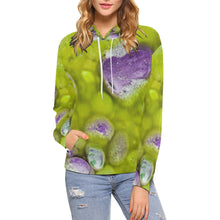 Load image into Gallery viewer, Puddle of Love Green All Over Print Hoodie for Women (USA Size) (Model H13)