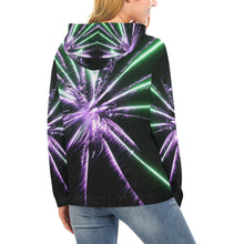 Load image into Gallery viewer, Fireworks Star Purple All Over Print Hoodie for Women (USA Size) (Model H13)