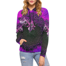 Load image into Gallery viewer, Busy Bee Sunflower Purple All Over Print Hoodie for Women (USA Size) (Model H13)