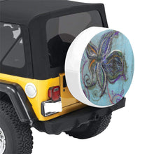 Load image into Gallery viewer, Graffiti Flower Blue 32 Inch Spare Tire Cover