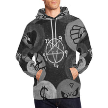 Load image into Gallery viewer, Dante's Inferno Black and white All Over Print Hoodie for Men/Large Size (USA Size) (Model H13)