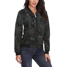 Load image into Gallery viewer, Group Halloween Candy Glowing All Over Print Bomber Jacket for Women (Model H36)