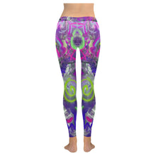 Load image into Gallery viewer, Graffiti Abstract Purple Low Rise Leggings (Invisible Stitch) (Model L05)