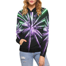 Load image into Gallery viewer, Fireworks Star Purple All Over Print Hoodie for Women (USA Size) (Model H13)