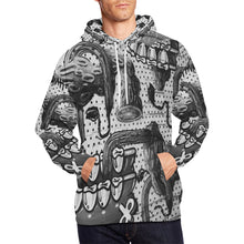Load image into Gallery viewer, Complex Graffiti Black and White All Over Print Hoodie for Men/Large Size (USA Size) (Model H13)