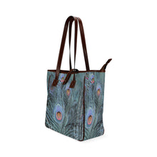 Load image into Gallery viewer, Peacock Feathers Blue Classic Tote Bag (Model 1644)