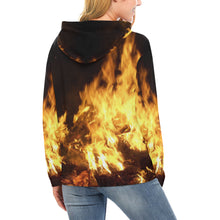 Load image into Gallery viewer, Feathery Flames All Over Print Hoodie for Women (USA Size) (Model H13)