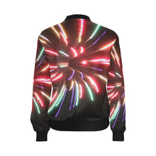 Load image into Gallery viewer, Fireworks Burst All Over Print Bomber Jacket for Women (Model H36)