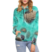 Load image into Gallery viewer, Puddle of Love Aqua All Over Print Hoodie for Women (USA Size) (Model H13)
