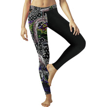 Load image into Gallery viewer, Complex Graffiti Glowing with Black Low Rise Leggings (Invisible Stitch) (Model L05)