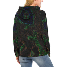 Load image into Gallery viewer, Sea of Flames Glowing All Over Print Hoodie for Women (USA Size) (Model H13)