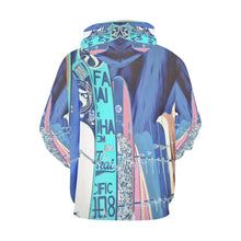 Load image into Gallery viewer, Surfboards Blue All Over Print Hoodie for Women (USA Size) (Model H13)