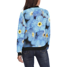 Load image into Gallery viewer, Forget Me Not Flower All Over Print Bomber Jacket for Women (Model H36)