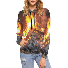 Load image into Gallery viewer, Burst into Flames All Over Print Hoodie for Women (USA Size) (Model H13)