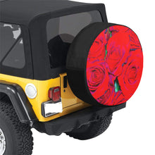 Load image into Gallery viewer, Rose Bouquet Flower Red 34 Inch Spare Tire Cover