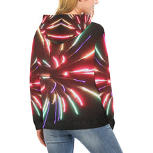 Load image into Gallery viewer, Fireworks Burst All Over Print Hoodie for Women (USA Size) (Model H13)