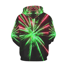 Load image into Gallery viewer, Fireworks Star Green All Over Print Hoodie for Women (USA Size) (Model H13)