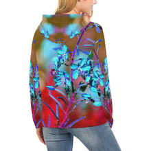 Load image into Gallery viewer, Fireweed Flower Blue All Over Print Hoodie for Women (USA Size) (Model H13)