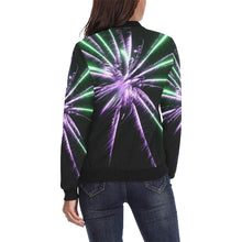 Load image into Gallery viewer, Fireworks Star Purple All Over Print Bomber Jacket for Women (Model H36)