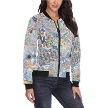 Load image into Gallery viewer, Fun and Fancy Paisley Negative All Over Print Bomber Jacket for Women (Model H36)