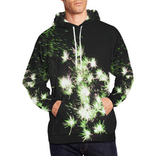 Load image into Gallery viewer, Fireworks Flower Green All Over Print Hoodie for Men/Large Size (USA Size) (Model H13)