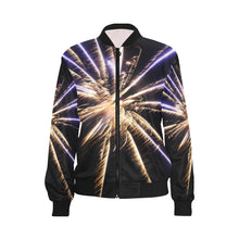 Load image into Gallery viewer, Fireworks Star Yellow All Over Print Bomber Jacket for Women (Model H36)
