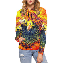 Load image into Gallery viewer, Busy Bee Sunflower Orange All Over Print Hoodie for Women (USA Size) (Model H13)