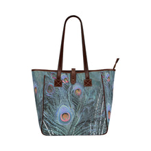 Load image into Gallery viewer, Peacock Feathers Blue Classic Tote Bag (Model 1644)