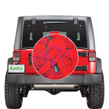 Load image into Gallery viewer, Rose Bouquet Flower Red 32 Inch Spare Tire Cover
