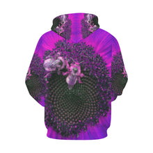 Load image into Gallery viewer, Busy Bee Sunflower Purple All Over Print Hoodie for Women (USA Size) (Model H13)