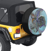 Load image into Gallery viewer, Graffiti Flower Blue 34 Inch Spare Tire Cover